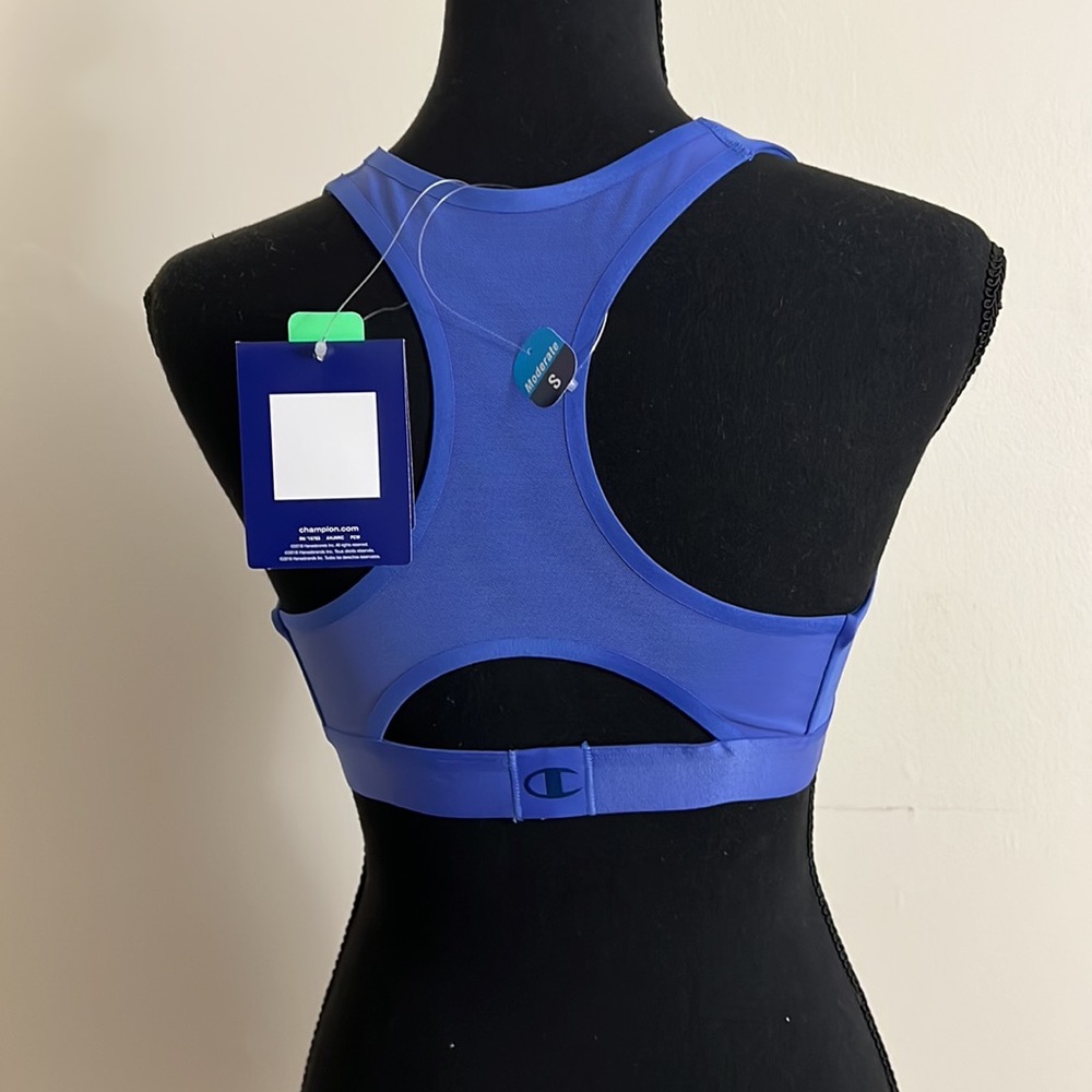 🆕CHAMPION Blue Racerback Sports Bra - Size: S - Picture 5 of 8
